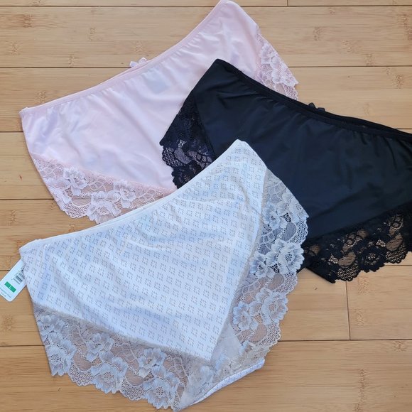 Rene Rofe Lingerie Women's Panty 3-pack Size L Lace Edge - Picture 2 of 10